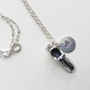 Running Charm Necklace Shoe Necklace Marathoner Sterling Silver Necklace Gift for Runners Marathon Jewelry Sports Jewelry
