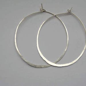 Silver Hoop Earrings, Large sterling silver hoop earrings. 2&quot; (5 cm) long hoop earrings.