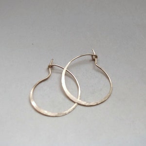 Small Gold Hoop Earrings 1&quot; Hammered Thick Small Hoop Earrings Gold Filled Hoop Earrings Hammered Hoop Earrings Classic Hoops