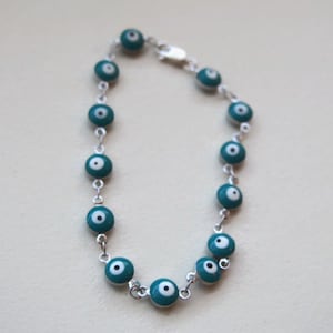 Evil Eye Protection  Bracelet. Silver Evil Eye Chain Kabbalah Bracelet. Jerusalem evil eye bracelet. Protection amulet.