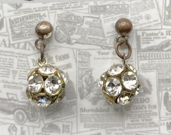 Vintage Diamond Drop Crystal Earrings