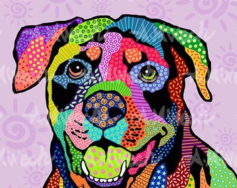 Rottweiler Pop Art Print 8x8