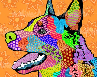 Australian Cattle Dog Art Print 8x8