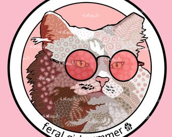 Cats With Attitude FERAL GIRL SUMMER Cat T-shirt
