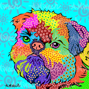 Brussels Griffon Pop Art Print 8x8