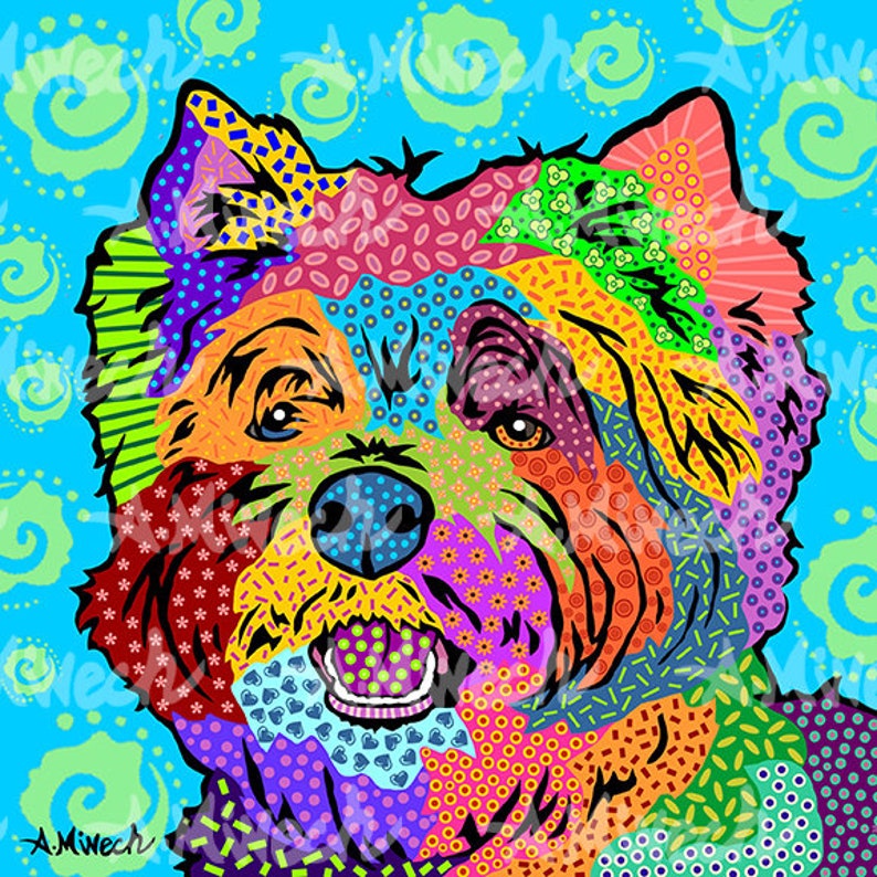 westie Art Print 8x8 image 1