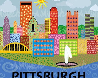 Pittsburgh Skyline 12" x 12"