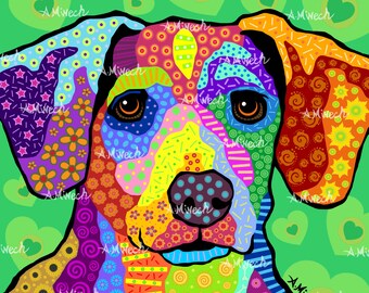 Beagle Hound  Pop Art Print 8x8