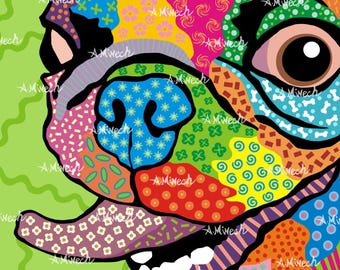 Boston Terrier Crazy Eye!  Pop Art Print 8x8