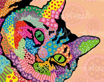 My Sister's Cat  Pop Art Print 8x8