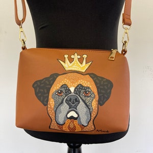 UPCYCLED Hand Painted Boxer Purse image 3