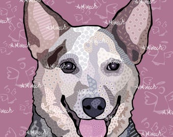 Australian Cattle Dog Heeler 2 Pop Art Print 8x8