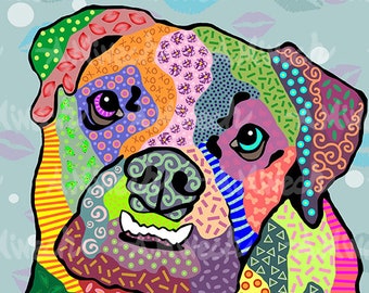 Bulldog #2 Pop Art Print 8x8