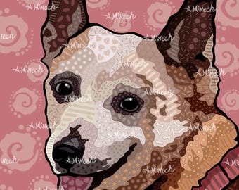 Australian Cattle Dog Heeler Pop Art Print 8x8