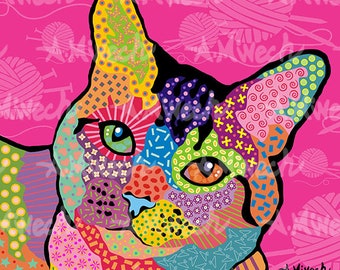 Dolly the Cat  Pop Art Print 8x8