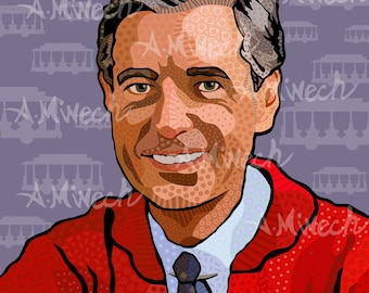 Mr Rogers Pop Art Print 8x8