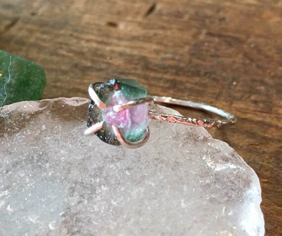 Anello Fatto A Mano Con Tormalina E Anguria: Anello Importante In - Foto 6