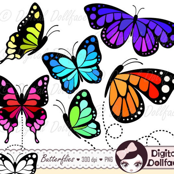 Butterfly Clip Art, Monarch Butterfly Printable, Insect Clipart