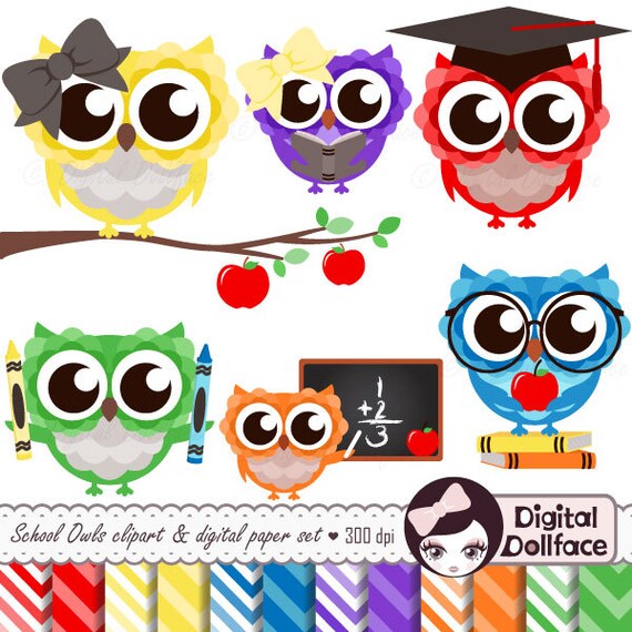 School Clipart Primary Color Digital Paper Back To School Etsy