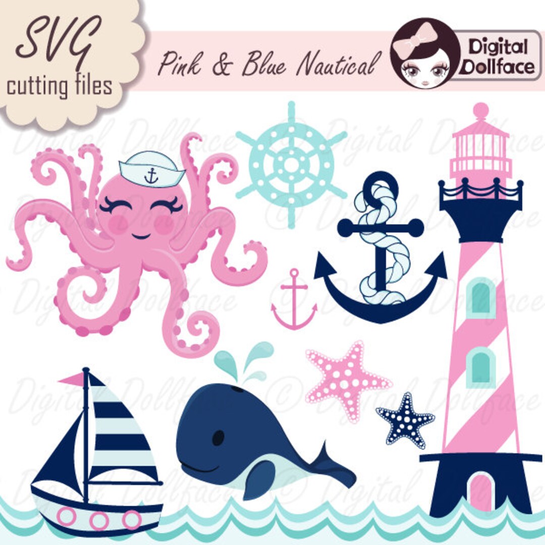 Nautical SVG, Ocean SVG Files / Digital Cut Files, Octopus, Sailboat ...