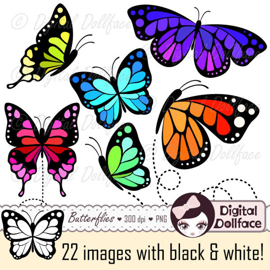 Butterfly Clip Art Monarch Butterfly Printable Insect - Etsy Butterfly Clip Art Monarch Butterfly Printable Insect - Etsy