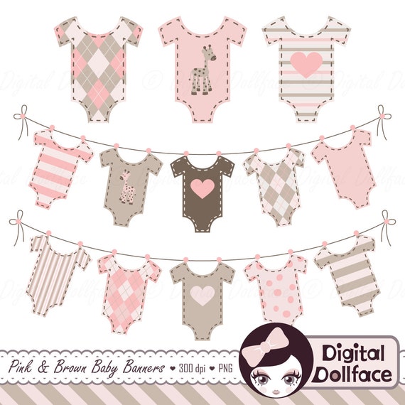 Baby Bunting Banner Clip Art Baby Girl Shower Clipart Etsy