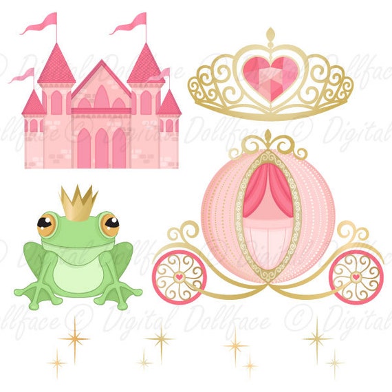 Rosa Prinzessin Clipart Rosa Und Gold Prinzessin Party Etsy