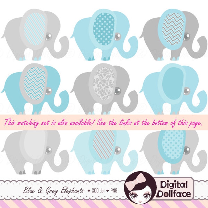 Baby Boy Elephant Clipart Cute Elephant Clip Art Images Etsy