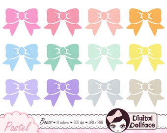 Digital Bow Clipart, Graphic Ribbon, Clip Art Bows, Scrapbook Embellishment