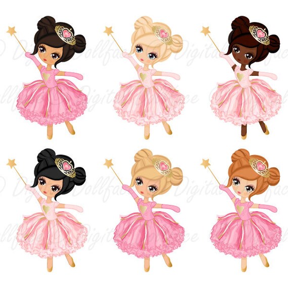 Rosa Prinzessin Clipart Rosa Und Gold Prinzessin Party Etsy