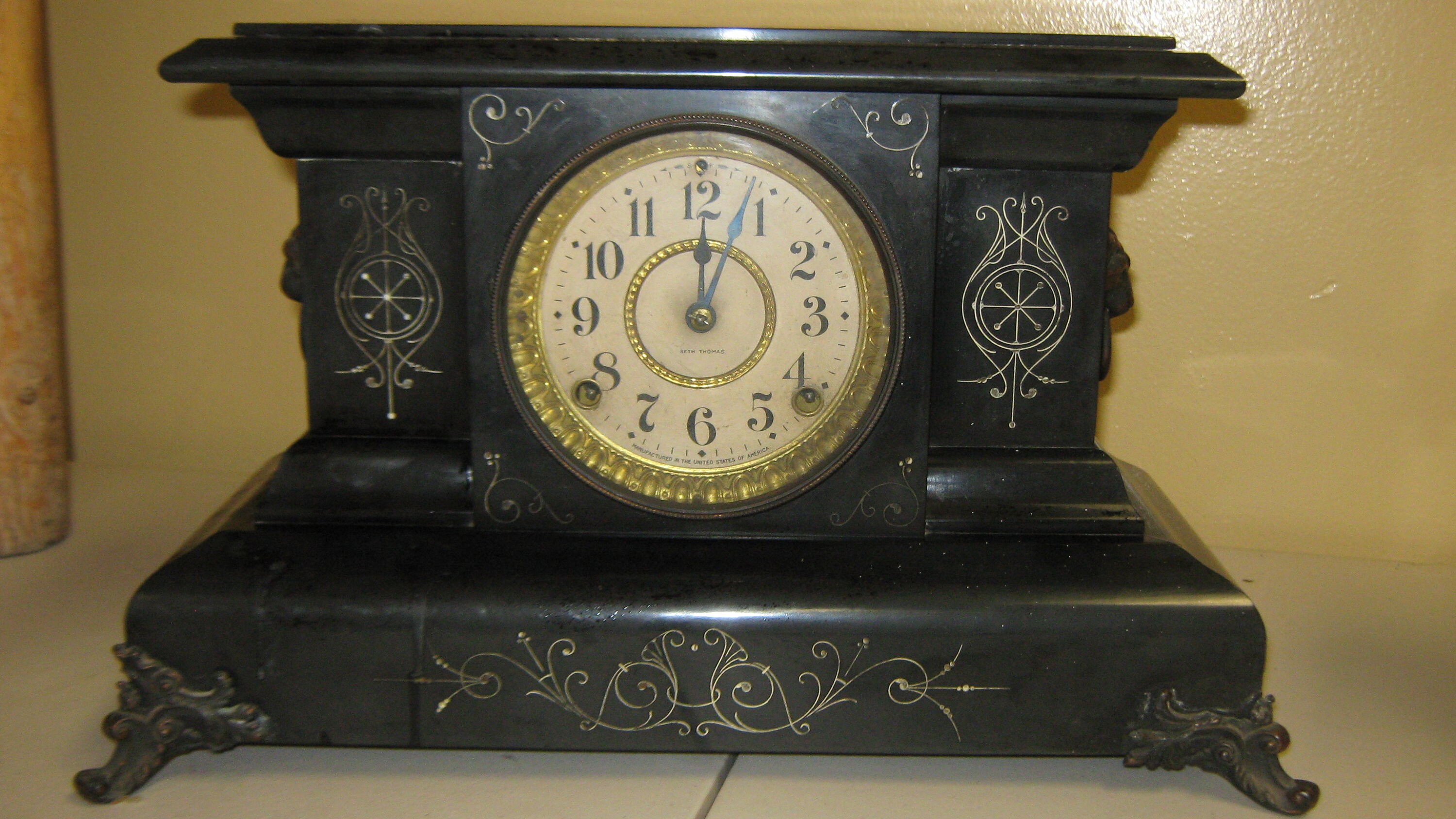 Large Antique American Mantle Clock with Chimes Runs Etsy