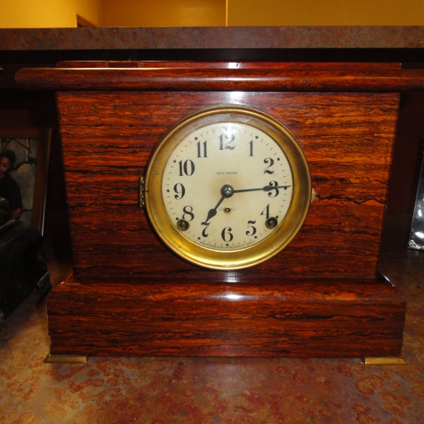 Large Antique Seth Thomas American Mantle Clock with Chimes Make Offer