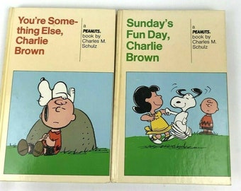 We're Right Behind You Charlie Brown Charles Schulz Peanuts 1964 HC 2 Books