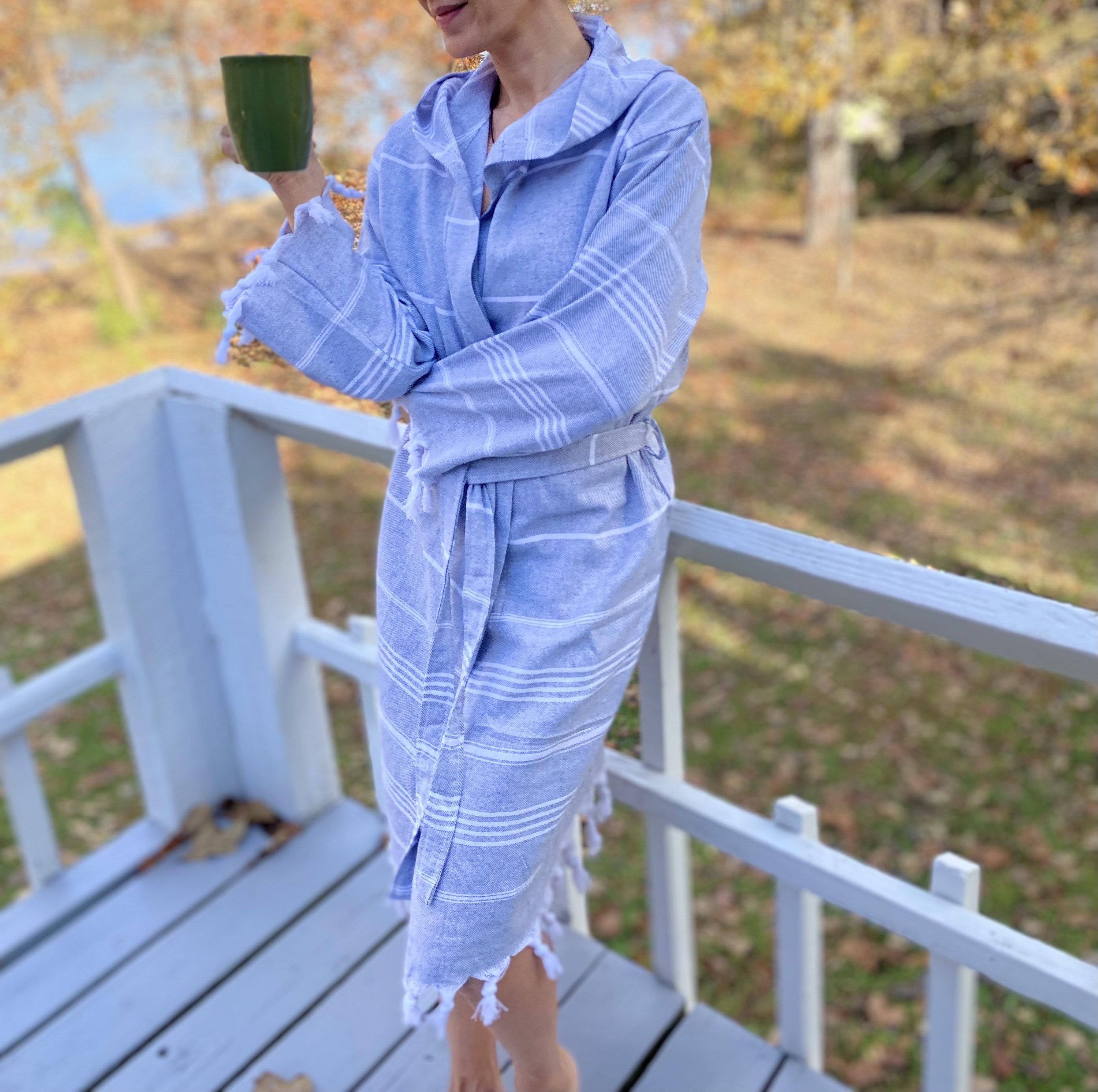 Handmade Turkish Cotton Kimono Robe Lightweight Spa Bathrobe Beach Cover Up