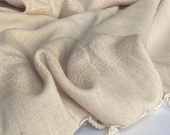 Large Turkish Beach Towel Linen Cotton Hand-Loomed Peshtemal Absorbent Quick Dry