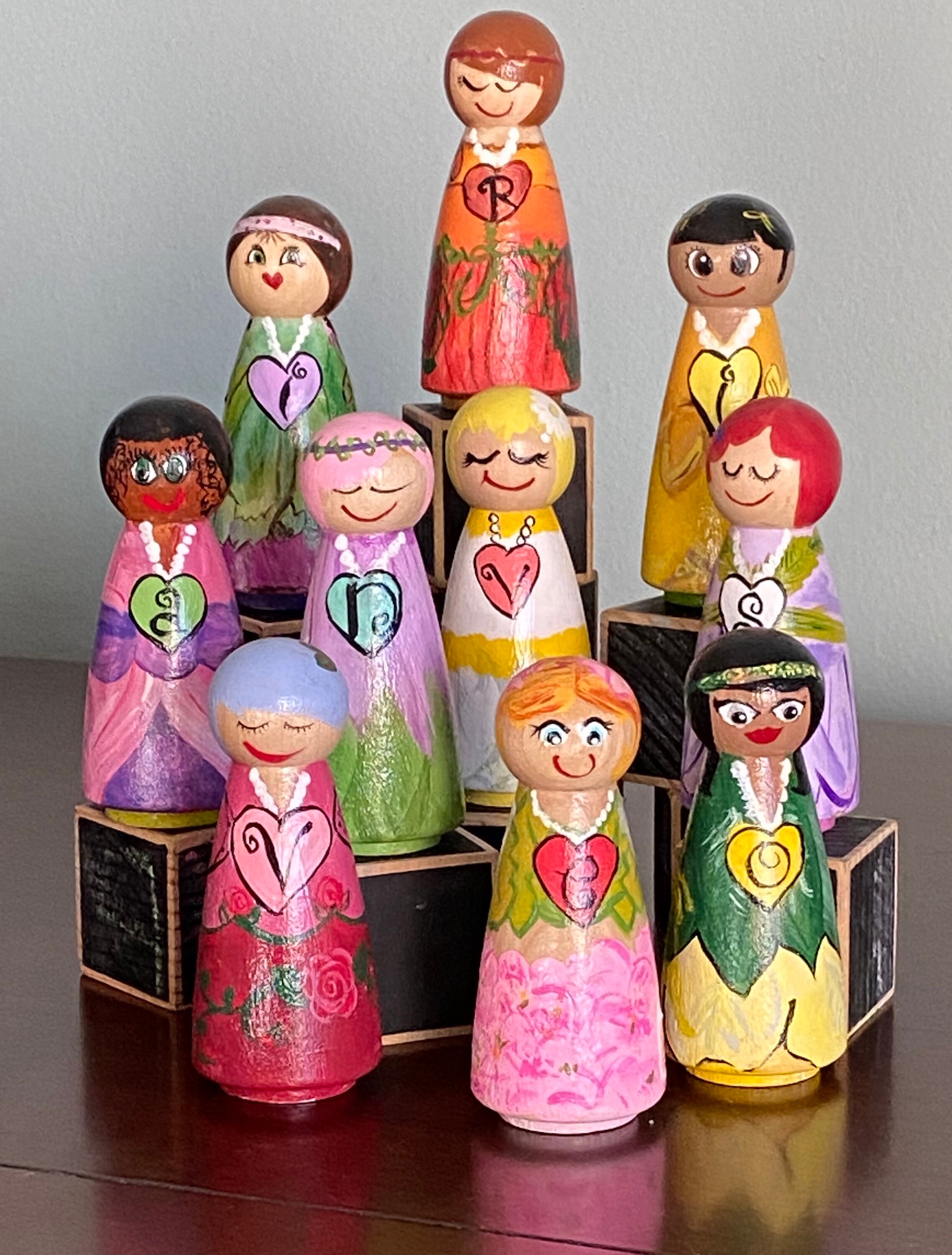 Flower Fairies Wooden Peg Dolls Painted Peg People Etsy Australia