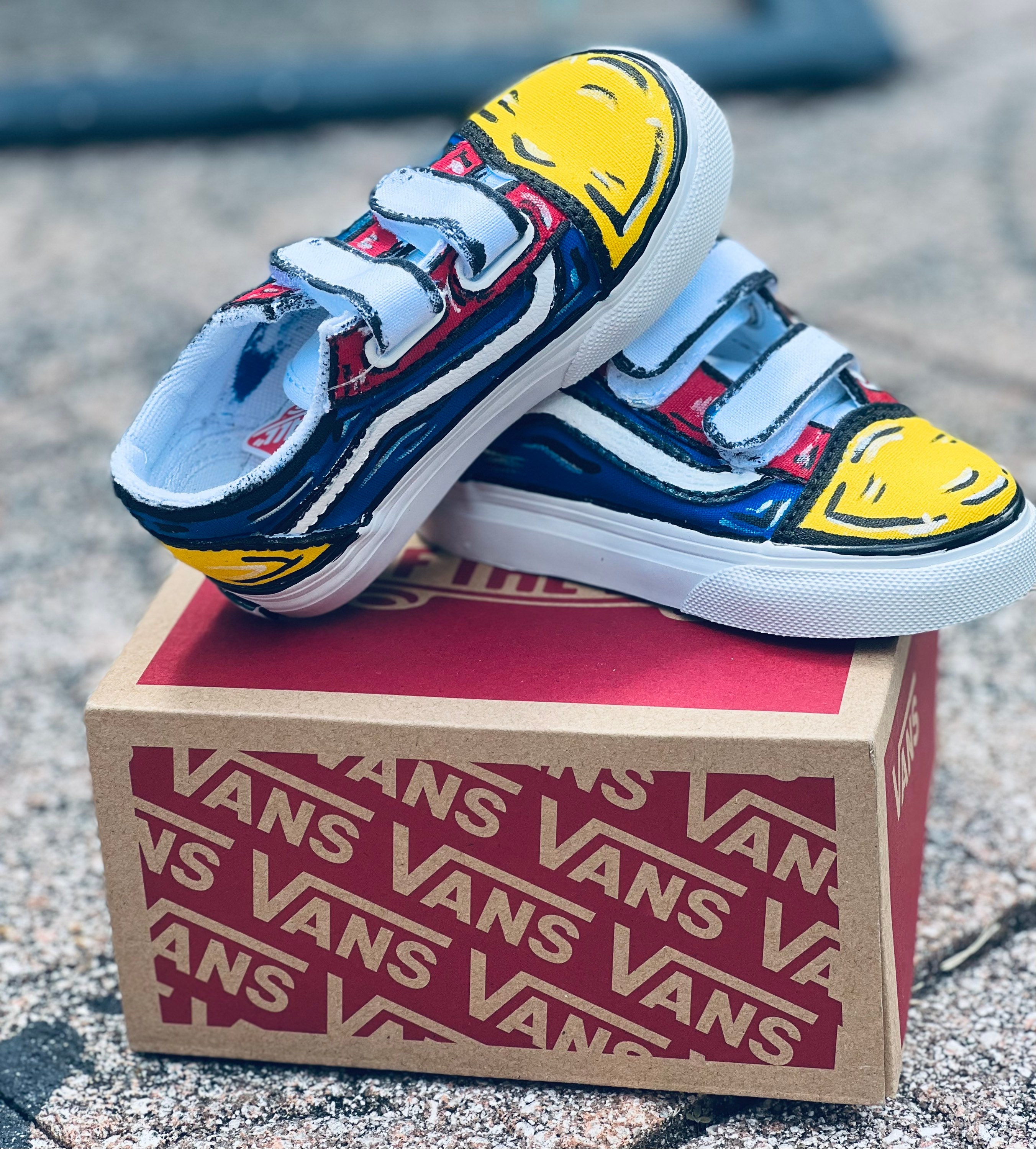 Toddler old school custom cartoon Vans