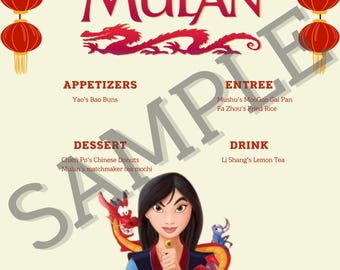 Modèle de menu princesse guerrière