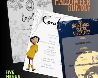 Halloween Menu Bundle theme night movie night