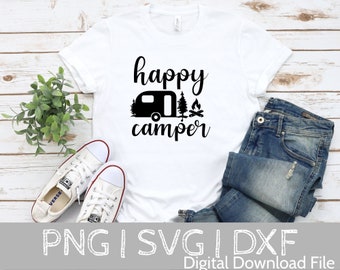 Happy Camper SVG, Camping Queen SVG, Camping Life svg, Happy Camper svg, Camping Shirt svg, Hiking svg, Cut Files for Cricut, Silhouette