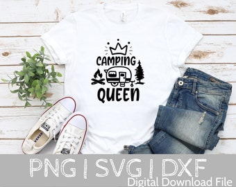 Camping Queen SVG, Camping SVG, Camping Life svg, Happy Camper svg, Camping Shirt svg, Hiking svg, Cut Files for Cricut, Silhouette