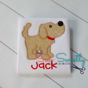 Furry Dog Applique Design - Embroidery Machine Pattern