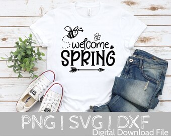 Welcome Spring SVG, Spring svg, Spring svg, dxf, png instant download, Spring svg bundle, Hello spring svg, Easter svg, Spring quote svg