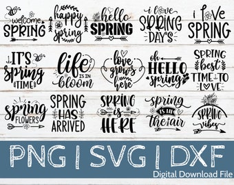 Spring Bundle, Spring svg, Welcome Spring svg, dxf, png instant download, Spring svg bundle, Hello spring svg, Easter svg, Spring quote svg