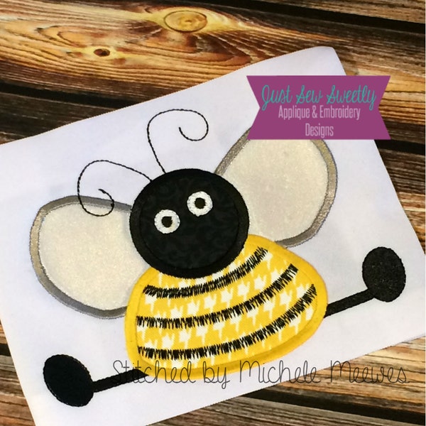 Cute Bee - Applique Design - Embroidery Machine Pattern bumblebee