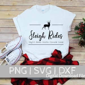 Sleigh Rides SVG/DXF/PNG/jpeg | Farmhouse Christmas svg | Sleigh Clip Art | Sleigh All Day Digital File | Christmas Trees Cut File Download