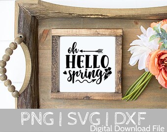 Hello Spring SVG, Spring svg, Spring svg, dxf, png instant download, Spring svg bundle, Hello spring svg, Easter svg, Spring quote svg