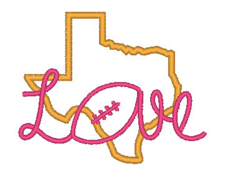 Texas Football Applique Design Embroidery Machine Pattern image 2