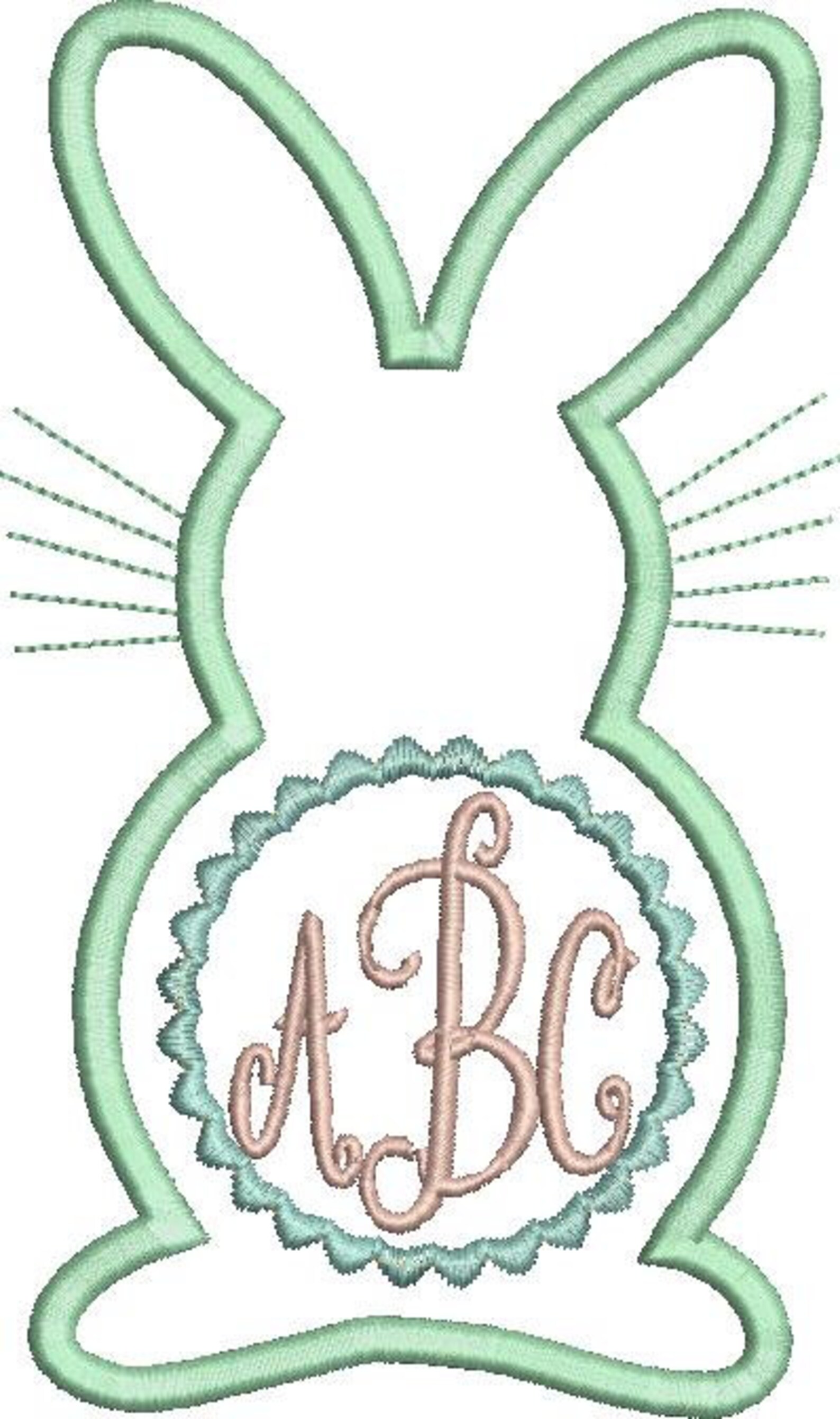 Easter Bunny Applique Monogram Frame Embroidery Design Etsy