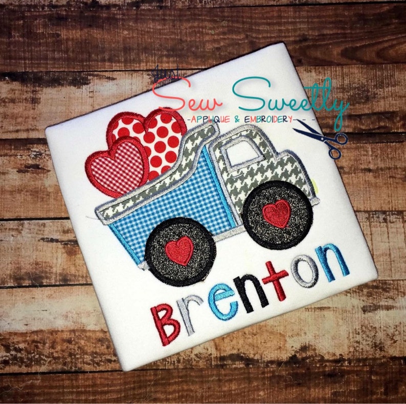 Valentines day dump truck applique design jessecmault etsy Valentines day dump truck applique design jessecmault etsy